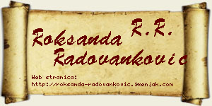 Roksanda Radovanković vizit kartica